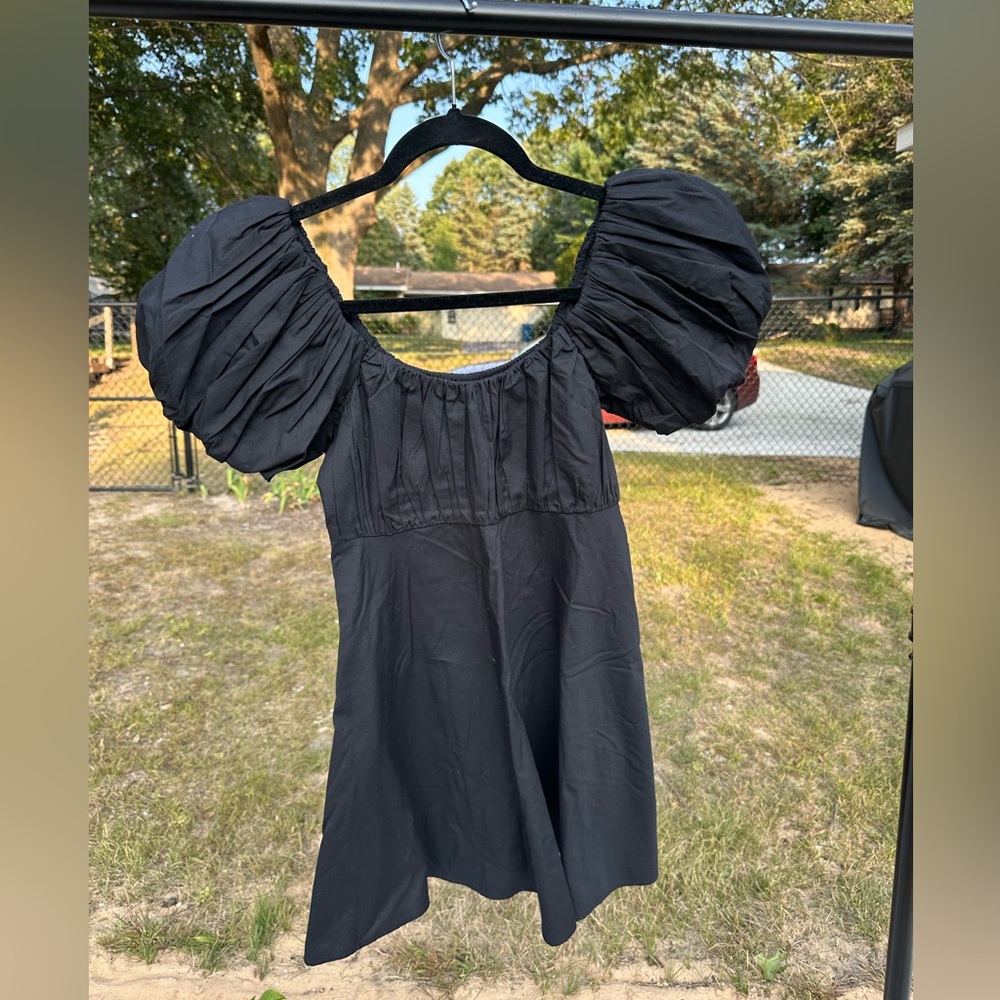 Abercrombie Black Puff Sleeve Dress w/ Pockets | Size Small | NWT